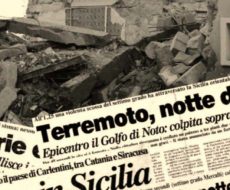 articoli di giornali titolano il disastro fatto dal terremoto del 13 dicembre 1990