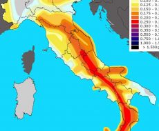 Cartina italiana rappresentante le scosse avvenute nel 2020