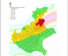 Cartina rappresentante la classificazione sismica del veneto