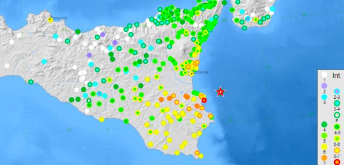 sciame sismico del terremoto del 1990 a Siracusa 