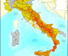 cartina dell'italia con mappa dei sisma