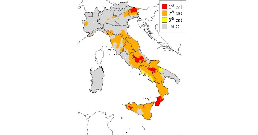 mappa zone sismiche 1984