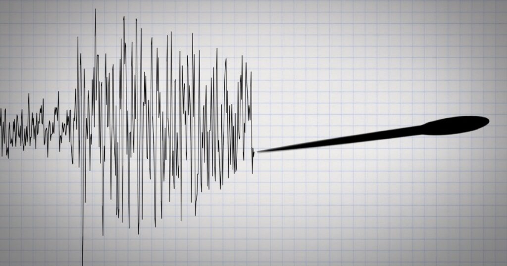 strumento di monitoraggio sismico con grafico annesso